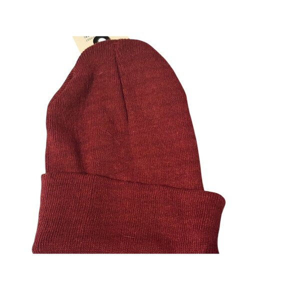 Yacht & Smith Unisex Burgundy Red Knit Beanie - Picture 3 of 7